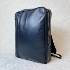 極美品】ビジネスレザーファクトリー 2way リュック レザー ネイビー