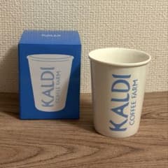 カルディ【KALDI】紙コップ風オリジナルセラミックタンブラー（ロゴ）新品未開封のサムネイル