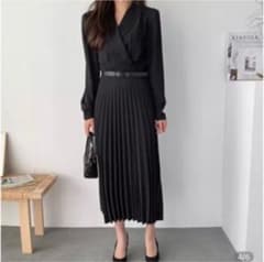 ロング 韓国 ワンピース　ジャケット　ブラックのサムネイル