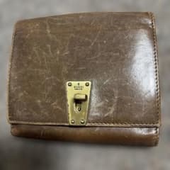 GUCCI 二つ折り財布 ブラウン レザー
