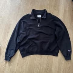 Champion ハーフジップスウェット L ブラックのサムネイル