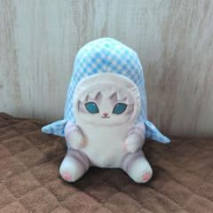 mofusand ギンガムチェック サメにゃんBIGぬいぐるみ ブルー