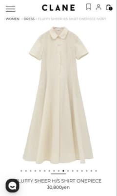 CLANE シャツワンピース FULFFY SHEER H/S - メルカリ