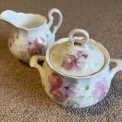 花柄 シュガーポット＆クリーマーセットのサムネイル