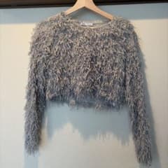 ZARA シャギーニット 長袖 グレー Sサイズのサムネイル