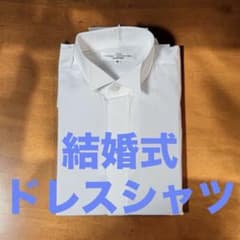 THE TREAT DRESSING ドレスシャツ 白 M 結婚式メンズ　新郎のサムネイル