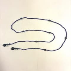 【ロングネックレス】ネイビー ビーズ ラリエットのサムネイル