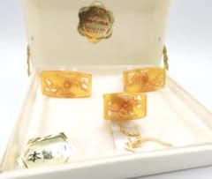 本鼈甲 カフリンクス ネクタイピン セット