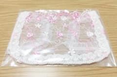送料込み！可愛くて大人気♡ホワイトレース（ピンク）のマスクカバー♡のサムネイル