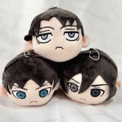 [Early Rare]Attack Titan Lying-down plush toys: Levi, Mikasa, Eren (with tags)