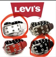 ヨ*ー様 Levi's リーバイス 合成皮革 ダブルピンベルト 6911ホワイトのサムネイル