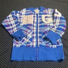 JUNK STORE ジップアップジャケット サイズ90 青・紫・白のチェック柄のサムネイル