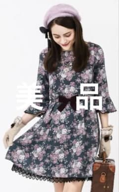 アクシーズファム ワンピース 長袖 膝丈 レース M 美品　秋冬のサムネイル