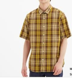 まとめ買い値引きします！GUリネンブレンドシャツ  チェックのサムネイル