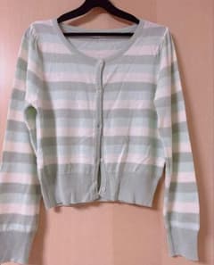 Newlyme (夢展望) パステルミントボーダー　カーディガン　ガーリィ