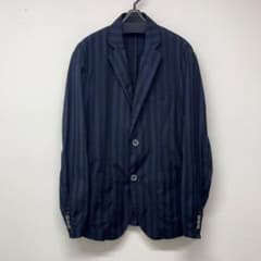 BEAMS LIGHT 스트라이프 무늬 테일러드 재킷 감색×검정 사이즈 M