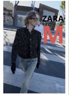 【新品】ZARA メタリック糸入りテクスチャーブレザー M メタリックヤーン 新品】ZARA メタリック糸入りテクスチャーブレザー M メタリックヤーン