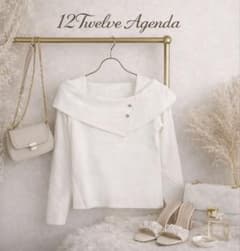 12Twelve Agenda トップス ホワイト 襟付き 上品 きれいめ Mのサムネイル