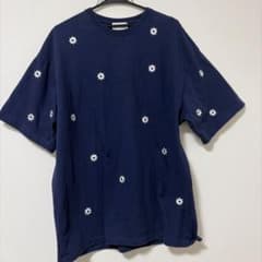 NICK GEAR フラワー刺繍 Tシャツ ネイビー 半袖のサムネイル