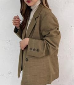 【apres jour mignon】チェックダブルボタンジャケットのサムネイル