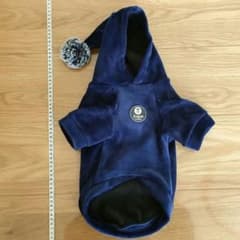 犬服✫Aape フードに大きいポンポン付きベロアパーカーのサムネイル