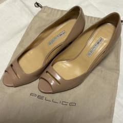 【美品】PELLICO アネッリ　ベージュ オープントゥ パンプス　38のサムネイル