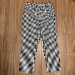 ギンガムチェック ハイウエストパンツ リボンベルト付きのサムネイル