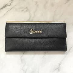 GUCCI グッチ　長財布　ロゴ金具　ゴールドバー　　0419-② GUCCI グッチ 長財布 ロゴ金具 ゴールドバー 0419-② - メルカリ