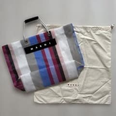 MARNI MARKET ストライプ ミニバッグ リリーホワイト 美品 保存袋付 
