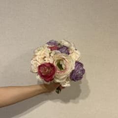 造花 アートフラワー 花束 ブーケ パープル系のサムネイル