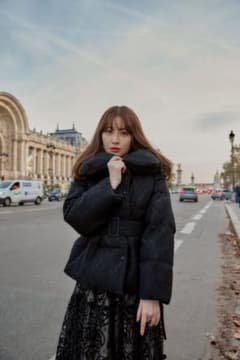 Herlipto Lace shell belted down jacket S - メルカリ
