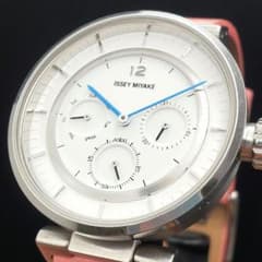希少 新品電池 イッセイミヤケ W 和田智 ユニセックス シルバー 青針 希少 新品電池 イッセイミヤケ W 和田智 ユニセックス シルバー ピンク