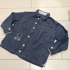 美品 ミキハウス デニムシャツ 100cm シャツ デニムジャケット ダブルビーのサムネイル