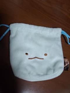 San-X All Stars Fluffy Face Drawstring Bag - Sumikko Gurashi Tokage