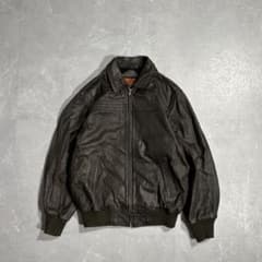 90s OLD レザージャケット スイングトップ ドリズラー ブラウン 短丈 M