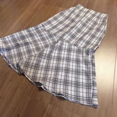 ハニーズレディースチェックマーメイドスカートLサイズ裏地付きウエストゴム