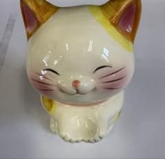 風水　ハッピーアニマル　ハッピーキャット　イエロー　黄猫　幸運　金運　貯金箱のサムネイル
