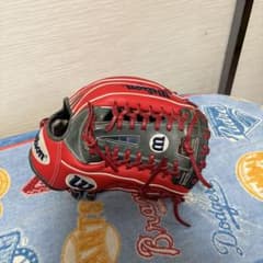 Wilson 軟式グローブ 赤　オールラウンドコユニ使用(ワナビーヒーロー) Wilson 軟式グローブ 赤 オールラウンドコユニ使用(ワナビーヒーロー