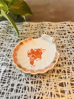 14- ヘレンドの「アポニー・オレンジ」シリーズの貝殻型小皿 - メルカリ