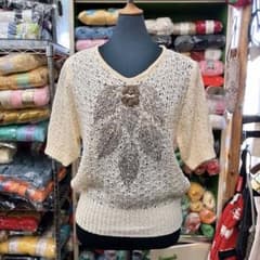 ヴィンテージ レディース サマーニットトップス 古着 昭和レトロ 1970sのサムネイル