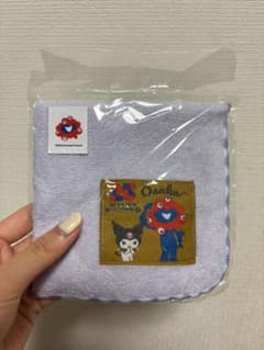 サンリオミャクミャクキャラクター タオルハンカチ　 薄紫色のサムネイル