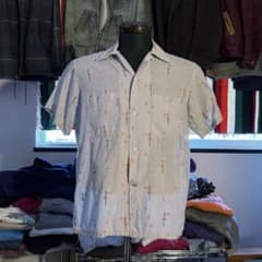 50's ヴィンテージ 半袖シャツ アトミック柄　カスリのサムネイル