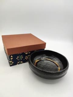 ZZ089 平茶碗 黒楽 円相 佐々木松楽 紙箱 茶道具 古物 - メルカリ
