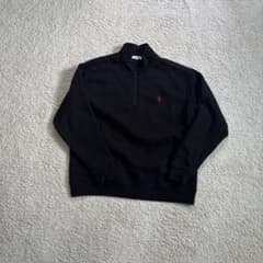 U.S. POLO ASSN. ハーフジップ スウェット ブラック Lのサムネイル