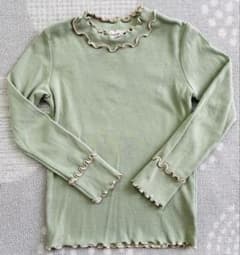 【branshes】メロウリブ 長袖カットソー くすみグリーン 120