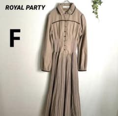 ROYAL PARTY プリーツ切替ワンピース ベージュ Fのサムネイル