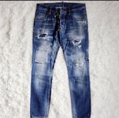 DSQUARED2 スケータージーンズ ダメージ デニムパンツ 46 ブルー 