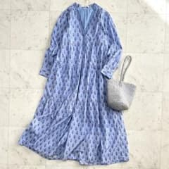 美品 ヌキテパ 25SS ポプリンペイズリープリントティアードドレス S 美品 ヌキテパ 25SS ポプリンペイズリープリントティアードドレス S