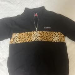 Supreme ハーフジップ スウェット ブラック/レオパードお値下げ可能ですのサムネイル