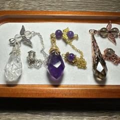 天然石 ペンデュラム 3点セット 天使モチーフ - メルカリ